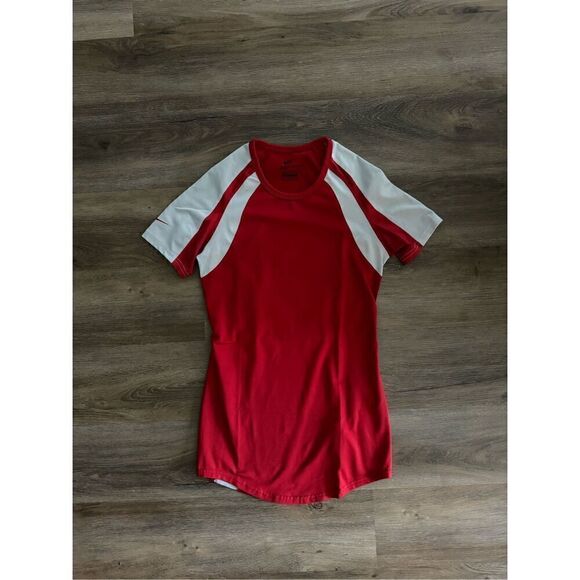 Nike Dri-fit Red White Workout Top - Picture 1 of 2